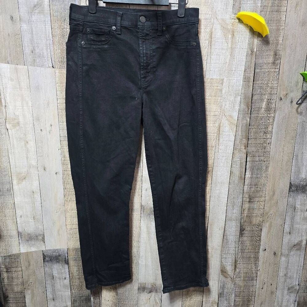 7 For All Mankind 7FAMK Black High Rise Straight Leg Ankle Jeans 27